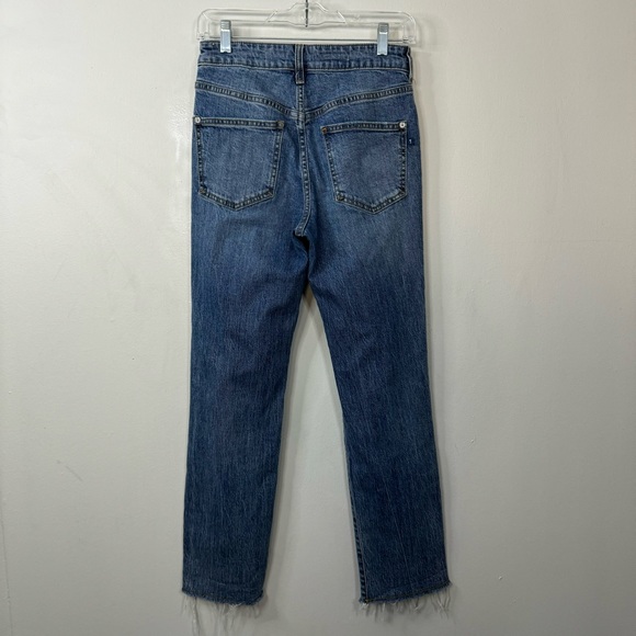 Anthropologie Pilcro The Vintage Straight Raw Hem Distressed Jeans Dark Wash 27 - Picture 10 of 16